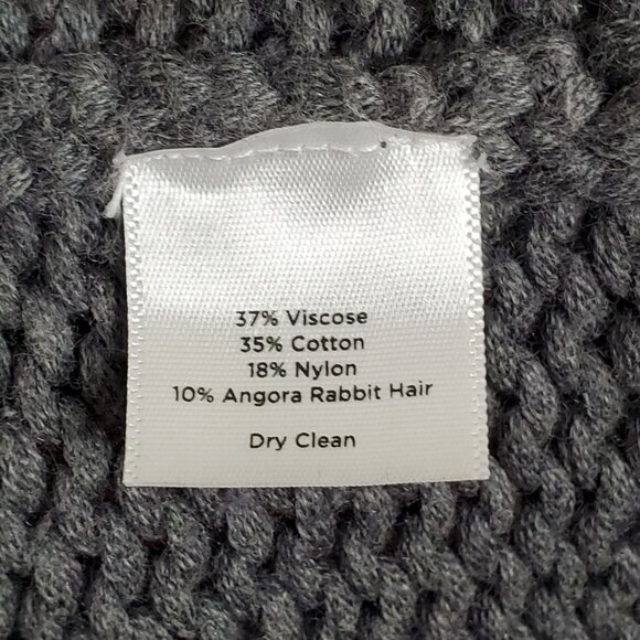 Talbots Size 1X Cardigan Sweater Coat Hooded Toggle Horn Knit Angora Blend Gray - Picture 5 of 9